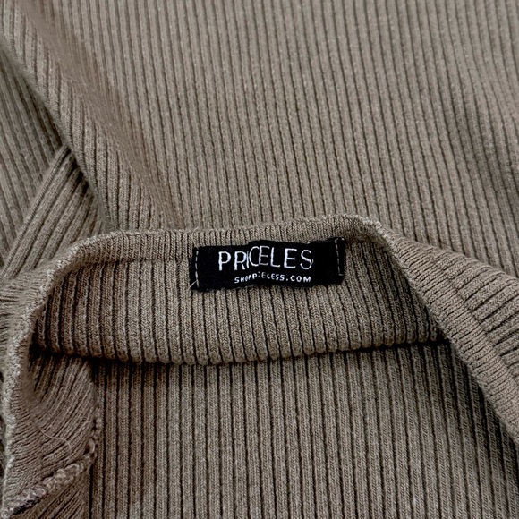 Mocha Ribbed Backless Mini Dress - Picture 8 of 8